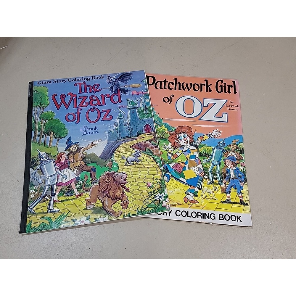 2 VINTAGE 1980 88 GIANT THE WIZARD OF OZ FRANK BAUM COLORING BOOK UNUSED